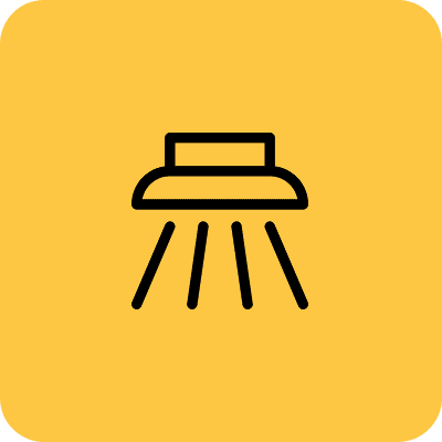 Icon of a ceiling light on yellow background.