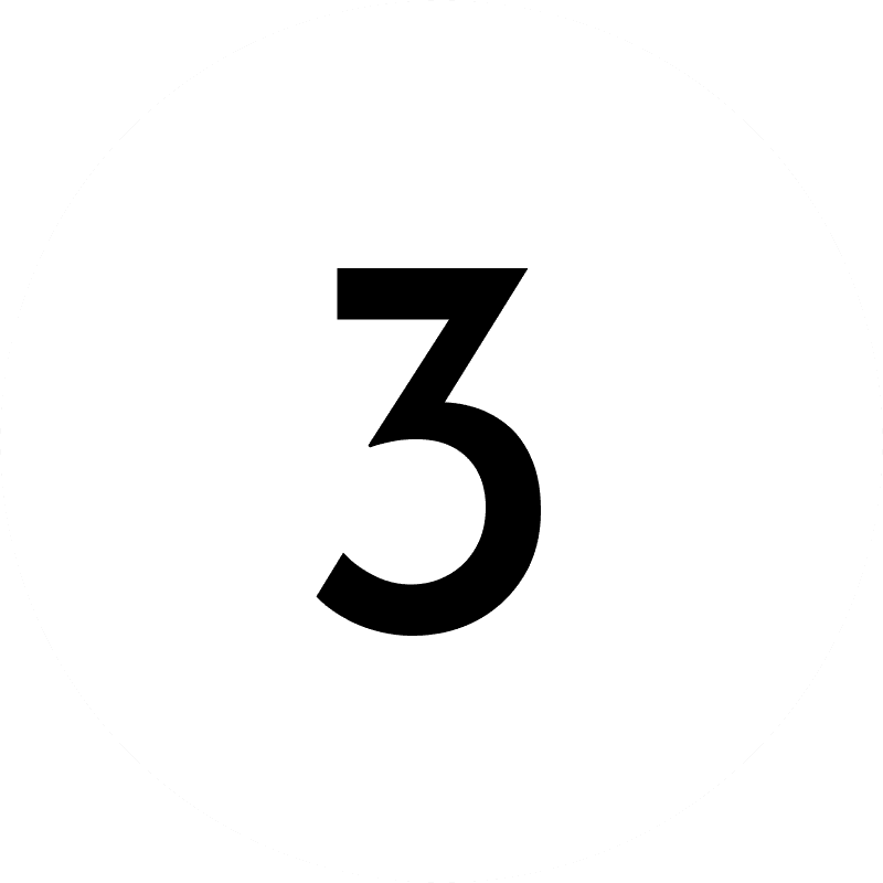 Number three inside a white circle.